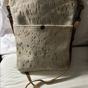 Myra Bag Black Leather Logo Patch Interior